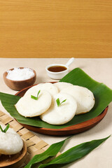 Indonesian Serabi Cake on Banana Leaf: Traditional Sweet Treat