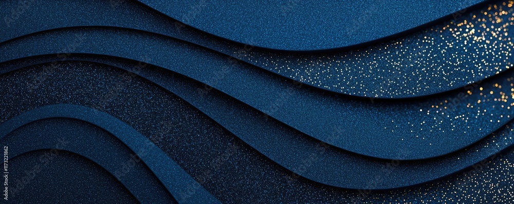 Poster glitter abstract background idea. abstract layers in deep blue tones create a modern, textured desig