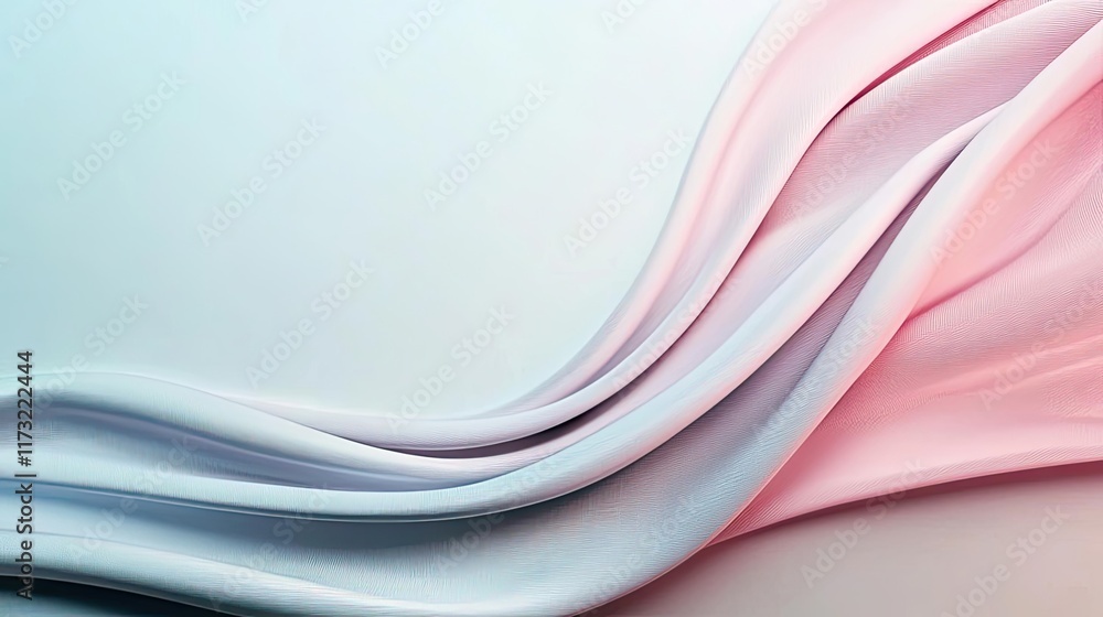 Poster pastel abstract background idea. smooth flowing fabric in pastel hues, creating an elegant and seren
