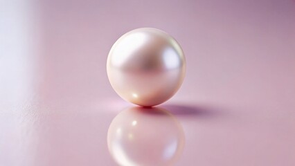 Elegant White Pearl on Soft Pink Background - Luxury Jewel Stock Photo