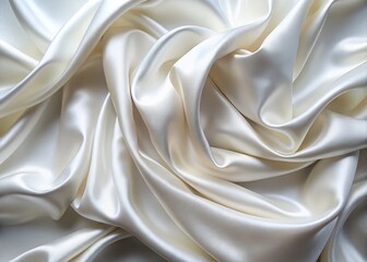 Fototapeta premium Elegant White Silk Fabric Draped for Wedding Photography - Luxurious Texture Background