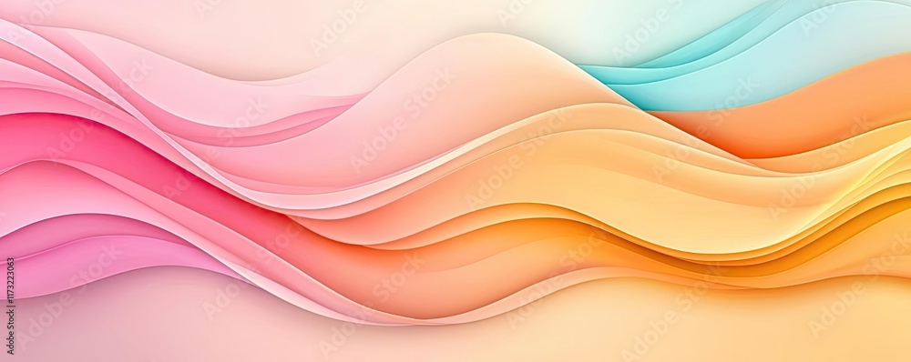 Poster pastel abstract background idea. abstract colorful wave design with smooth gradients and soft hues f