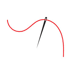 Sewing needle and thread icon.