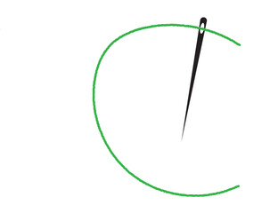 Sewing needle and thread. Icon