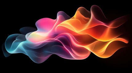 Obraz premium Abstract Colorful Waves Digital Art: Vibrant Swirls of Hues in Motion