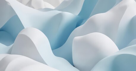 Obraz premium Soft, blended pastel blue and white abstract shapes, blue, atmosphere
