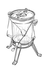 Obraz premium compact camping stove outline