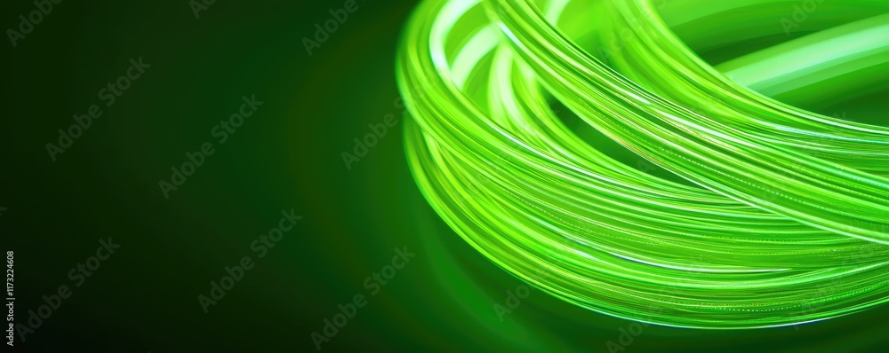 Poster Neon abstract background concept. Abstract flowing green lines creating a vibrant modern background design.