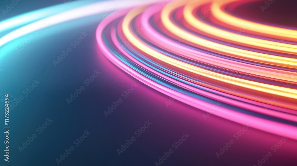 Poster neon abstract background concept. abstract light trails in vibrant colors creating a dynamic, energe