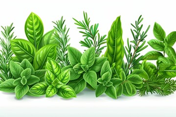 Obraz premium Herbal garden display nature botanical illustration lush environment aesthetic viewpoint greenery concept for seo impact
