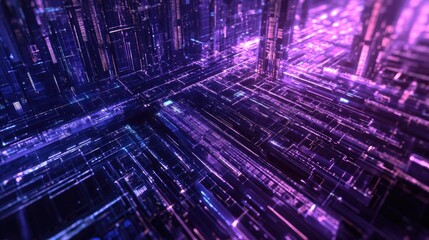 Abstract Digital Background with Neon Colors and Light Effects