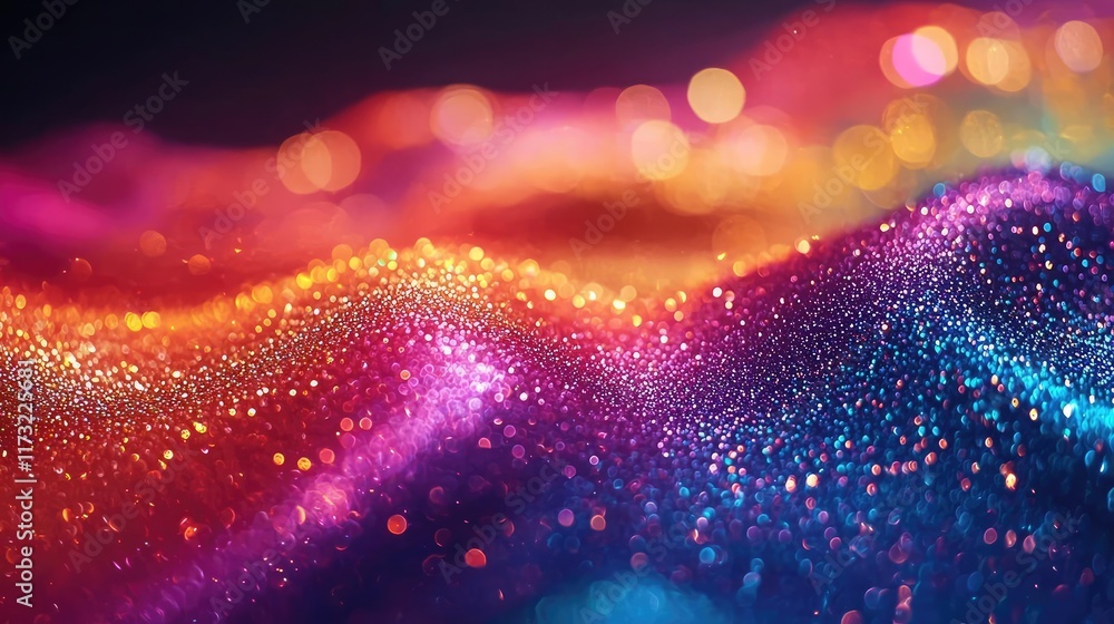 Poster glitter abstract background idea. vibrant glitter waves create a mesmerizing abstract background wit