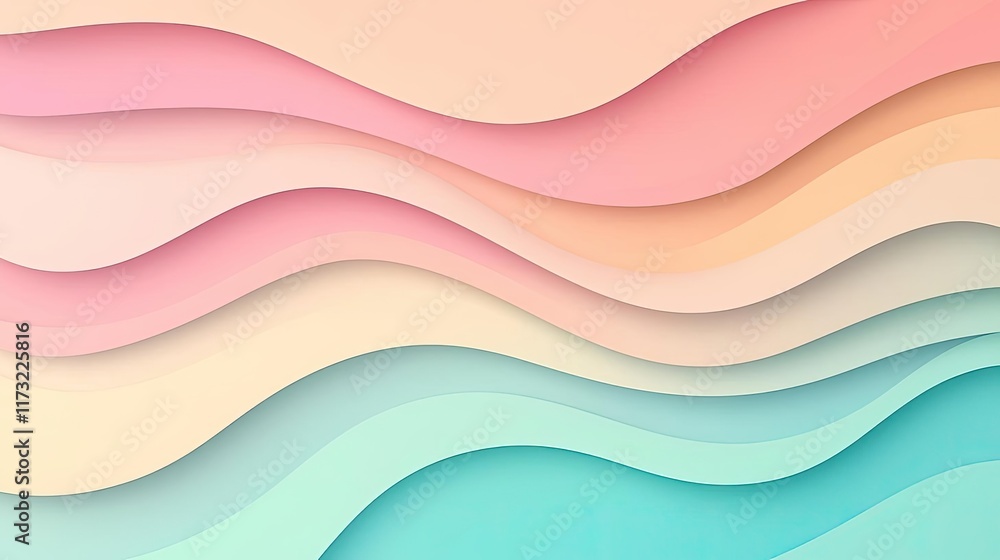 Poster pastel abstract background idea. colorful abstract waves creating an elegant and modern design for b