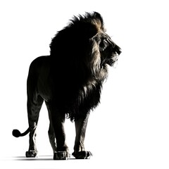 Obraz premium lion silhouette with majestic mane