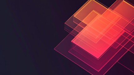 Abstract Geometric Shapes in Red and Pink Hues