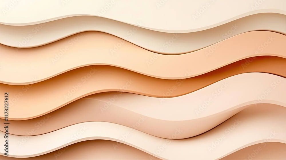 Poster pastel abstract background idea. abstract wavy shapes in warm peach tones create a soothing, modern 