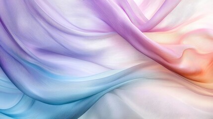 Obraz premium Pastel abstract background idea. A soft, flowing silk fabric with pastel hues creating a serene, dreamy atmosphere.