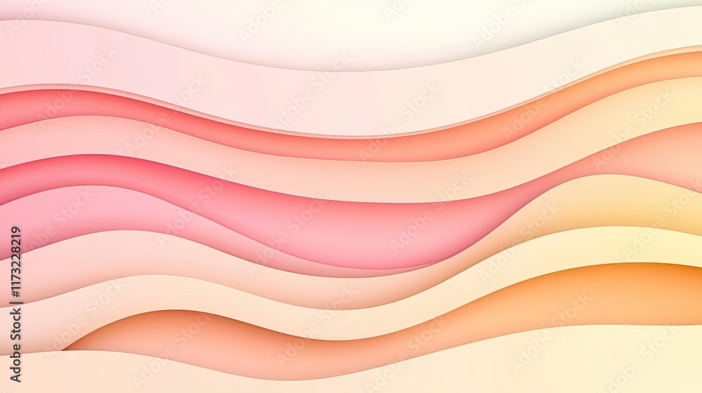 Poster pastel abstract background idea. a smooth, abstract wave pattern in soft pink and orange hues for cr