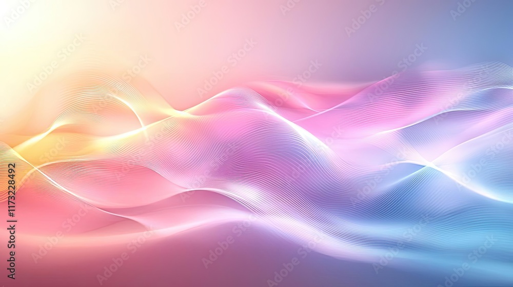 Aufkleber pastel abstract background idea. colorful abstract waves create a serene and dreamy atmosphere in so