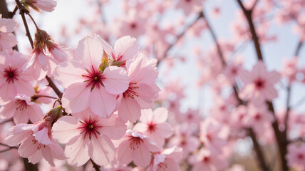 Obraz premium Close-up of cherry blossoms in springtime