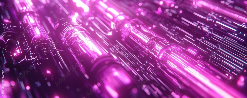 Poster neon abstract background concept. vibrant futuristic technology background with glowing purple lines