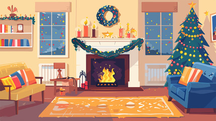 Festive Living Room Interior Decorations