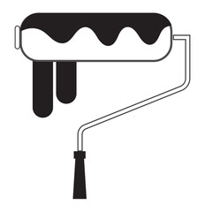 Paint roller icon symbol. Paintbrush roller more colors type. Roller Paint design.