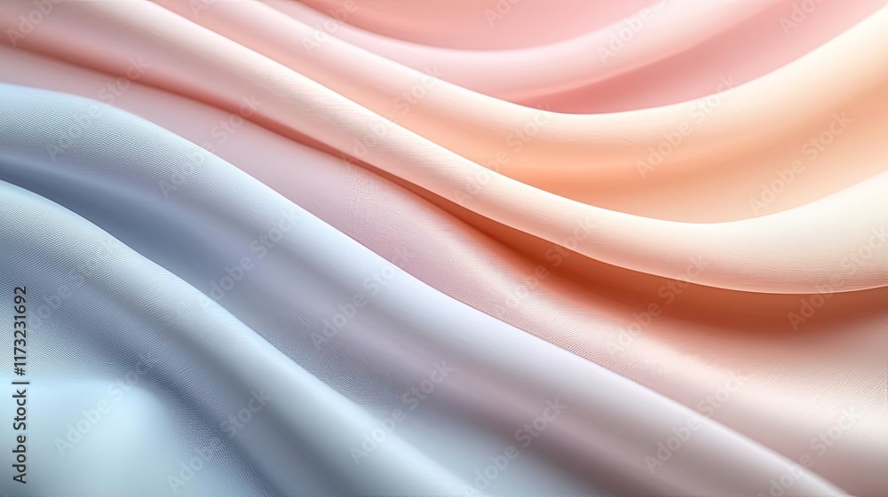 Poster pastel abstract background idea. soft, flowing fabric in pastel colors creates a serene and calming 