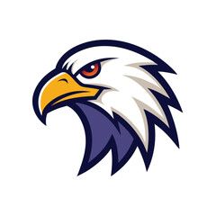 american bald eagle with flag