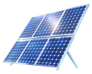 Blue solar panels generating clean renewable energy on a transparent background clipart