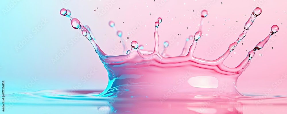 Poster splash abstract background concept. a vibrant splash ofcolored water creating beautiful patterns and