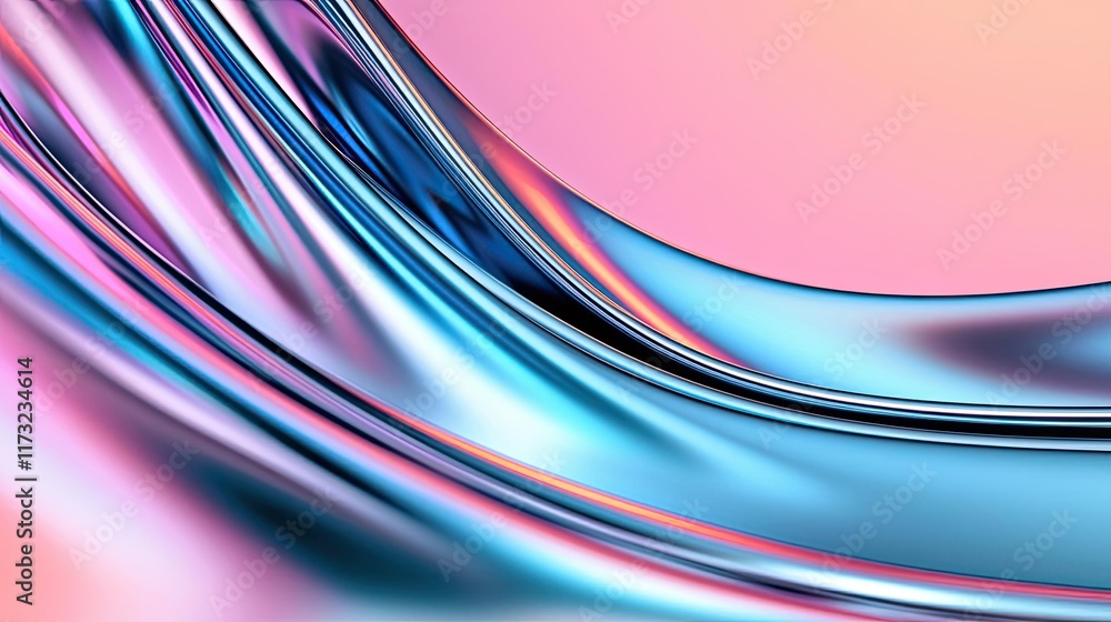 Poster metallic abstract background idea. vibrant abstract waves of color blending seamlessly in a modern d