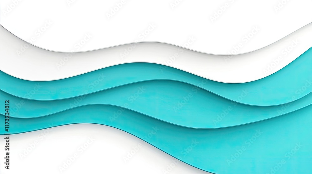 Poster waves abstract background concept. abstract wave pattern in soft teal colors, ideal for background o