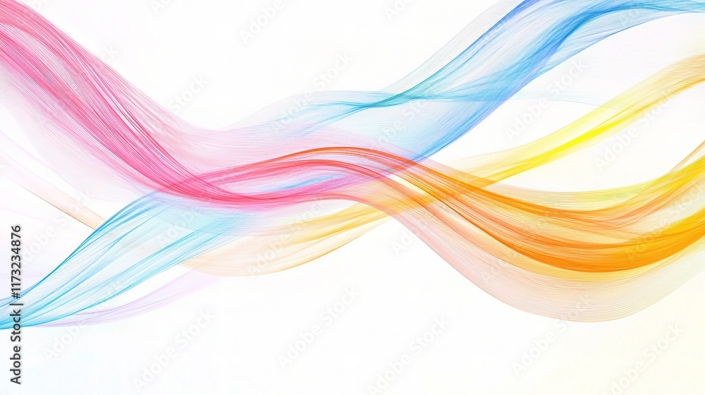 Poster abstract global connection lines in bright colors and fluid motion