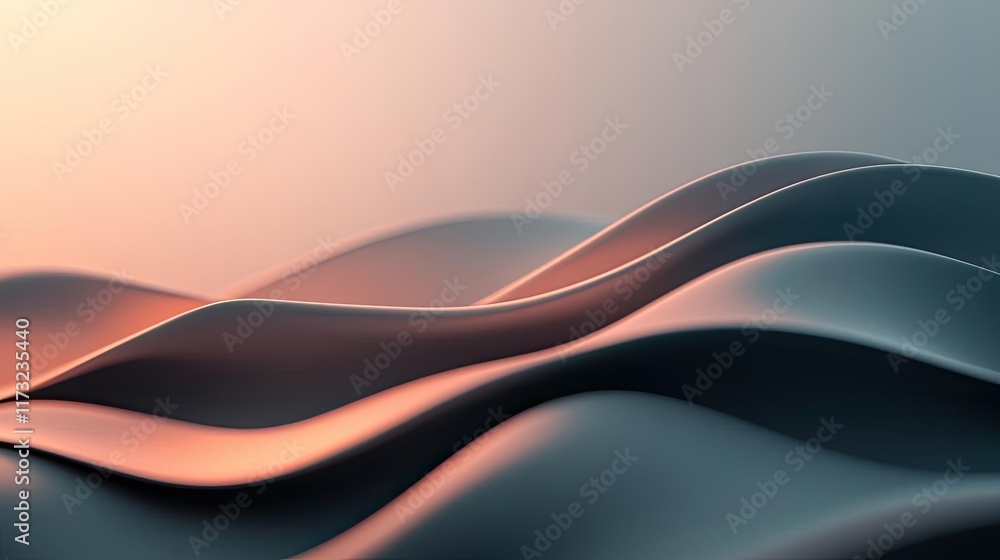 Poster pastel abstract background idea. abstract waves flow, blending colors softly in a serene, modern com