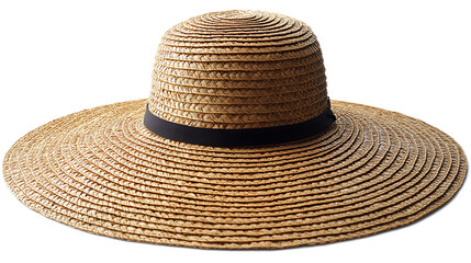 Summer Straw Hat with Black Band 