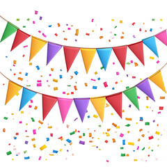 Fototapeta premium Flat lay arrangement with colorful party decorations