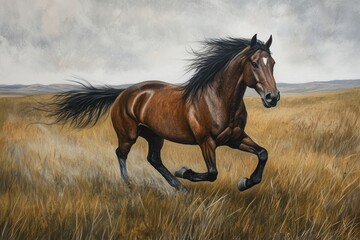 Fototapeta premium Wild Horse Runs Free