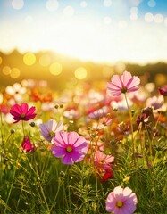 Sunset Cosmos Field