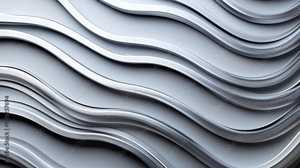 Aufkleber metallic abstract background idea. abstract wavy texture design in silver tones, ideal for backgroun