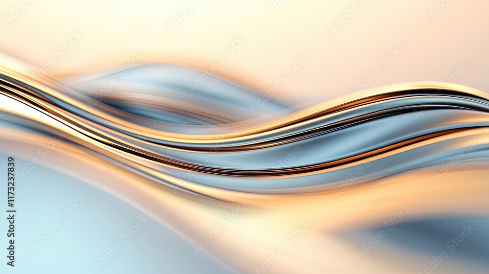 Poster metallic abstract background idea. abstract fluid lines blend colors creating a soothing visual harm