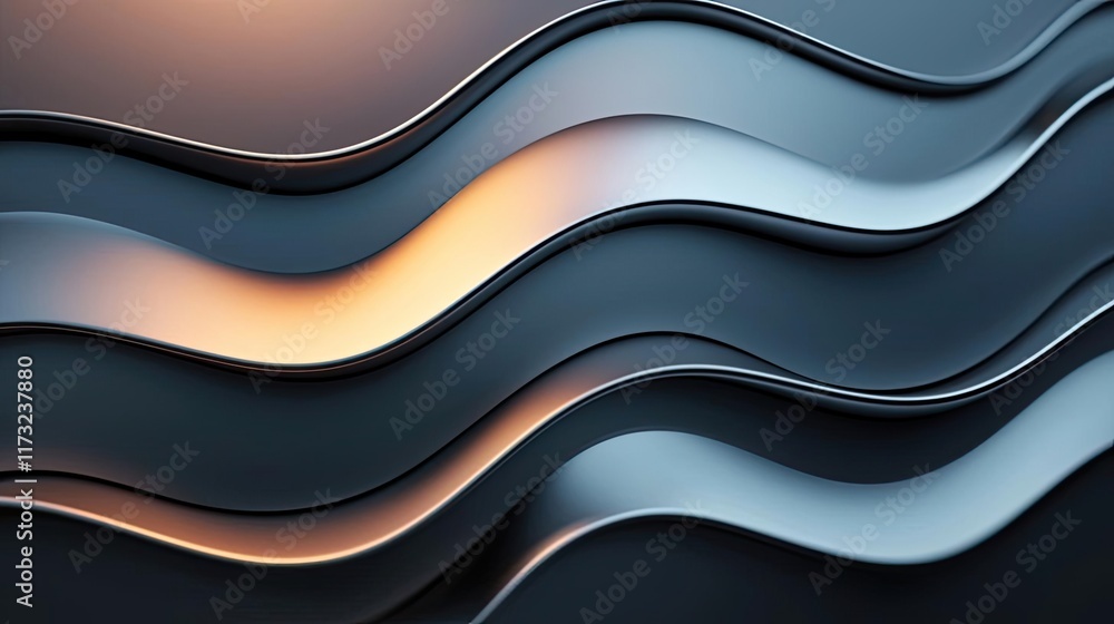 Aufkleber metallic abstract background idea. abstract wavy patterns in dark tones, perfect for modern design a