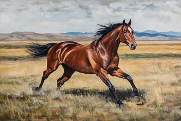 Obraz premium Wild Horse Runs Free