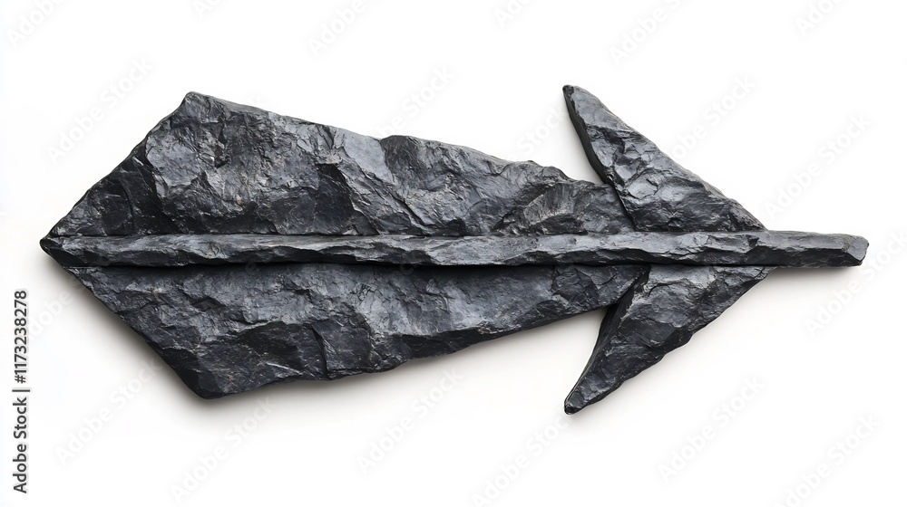 Aufkleber 3d textured arrow embedded in rocky surface isolation