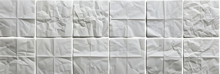 Background Texture of Crumpled and Creased Blank White Paper for Poster