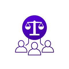 class action lawsuit icon, collective legal case