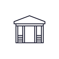 gazebo line icon on white