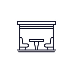 pergola icon on white, line vector