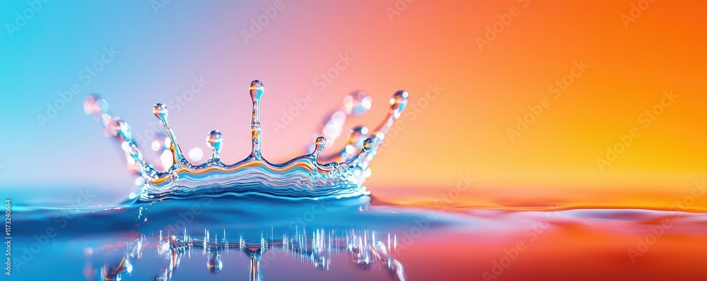 Aufkleber splash abstract background concept. a vibrant water splash creating ripples against a colorful gradi