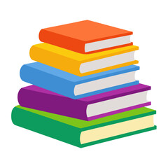 Colorful Books Vector Illustration on transparent background